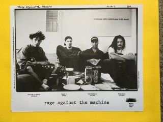 Rage Against The Machine 8x10 Press Photo 1992 Sony Music,  Epic