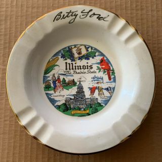 First Lady Betty Ford Autographed Illinois Vintage Sabina Prairie State Plate