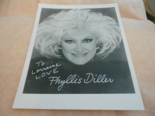 Phyllis Diller Autographed 8 X 10 Photo