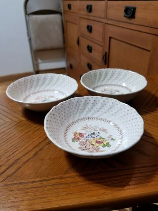 Royal Doulton GRANTHAM Set of 3 Coupe Cereal Bowls Made in England D5477 2