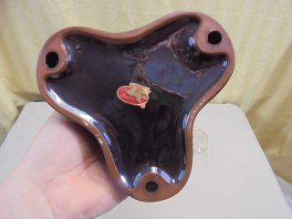 RARE Vintage Rossini Japan Red Clay Drip Pottery 3 Tobacco Pipe Holder Stand 5