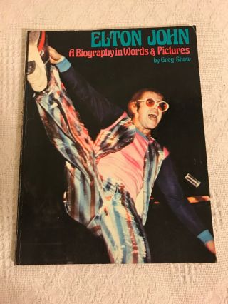 Elton John - A Biography In Words And Pictures Book By Greg Shaw Vintage 1976