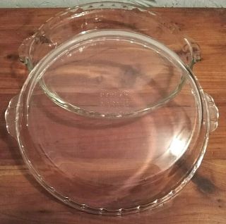 Vintage Pyrex 9 1/2 " Clear Glass Pie Plate Baking Dish Fluted Rim 229