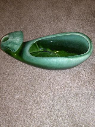 Vintage Hull USA 88 Pottery green Whale Planter Candle Holder 2