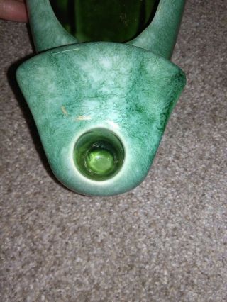 Vintage Hull USA 88 Pottery green Whale Planter Candle Holder 5