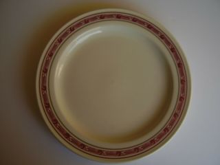 Mayer China Restaurant Ware Pink Red Silver Art Deco Dinner Plate