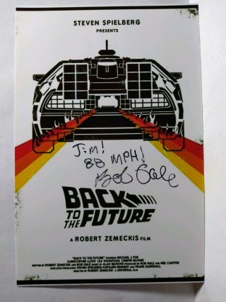 Bob Gale Hand Signed Autograph 4x6 Photo - Back To The Future Producer - To Jim