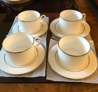 Kate Spade Lenox Cypress Point.  Set Of 4 Cups And Saucers.  Perfect For Gifts.