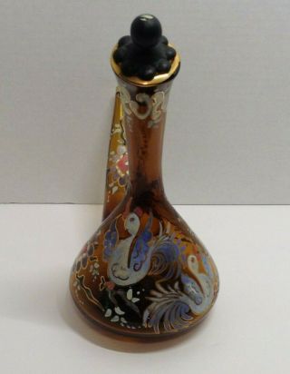 Vintage Art Glass Porron Wine Decanter with Rubber Stopper 3