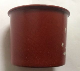 Beaumont Brothers Pottery 1993 BBP Red Christmas Winter Crock Painted Tree 2