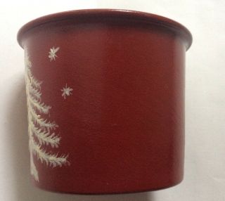 Beaumont Brothers Pottery 1993 BBP Red Christmas Winter Crock Painted Tree 5