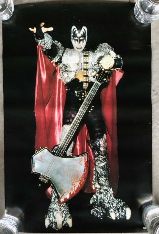 Gene Simmons Kiss Poster Vintage 22 " X 34 "