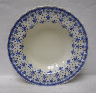 Spode China Fleur De Lys Blue Earthenware Pattern Rim Soup Bowl 7 - 5/8 " No Crazed