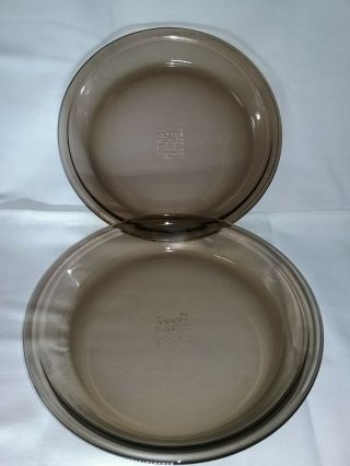 Vintage 209 Pyrex Set Of 2 Amber Glass 9 " Pie Plates Pans 13 & G - 33 S/h
