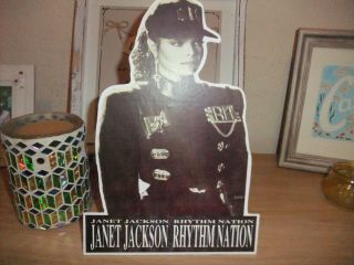 (-) Rare Janet Jackson Rhythm Nation Lp Cd Display Counter Standee Promo Stand