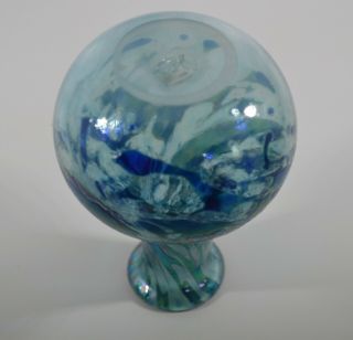 Canadian Vintage Signed Robert Held Studio Skookum Blue Green Glass Vase 5