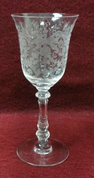 Heisey Crystal Orchid 5025 Pattern Wine Glass Or Goblet - 5 - 1/4 "