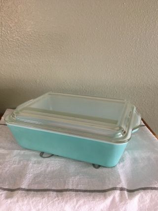 Vintage Pyrex Turquoise/robins Egg Blue 503 1 1/2 Qt Refrigerator Dish With Lid
