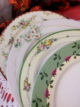 4 - Vintage Mismatched China Dinner Plates Grouping 10 1/2” 86