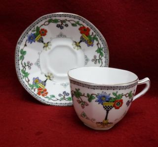 Adderley England China Lincoln Pattern Cup & Saucer Set