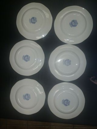 6 Lochs of Scotland Royal Warwick Blue & White Dinner Plates 2