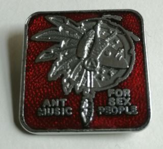 Rare Vintage 1980s Adam Ant Ant Music For Sex People Enamel Pin Bage - No Res