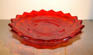 Fostoria American Ruby Red 3 Footed Bonbon Candy Dish