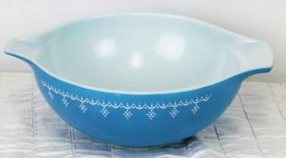 Vtg Pyrex Blue Snowflake Garland Cinderella Mixing Bowl Nesting 4 - Qt 444