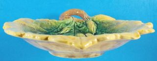 Antique Majolica Oak Leaf Bread Tray With Acorns 7