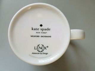 2 KATE SPADE YORK BY LENOX WICKFORD DACHSHUND 10 OZ MUG COFFEE CUPS 4