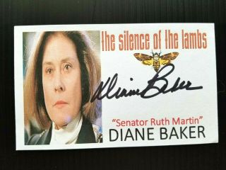 " Silence Of The Lambs " Diane Baker Autographed 3x5 Index Card