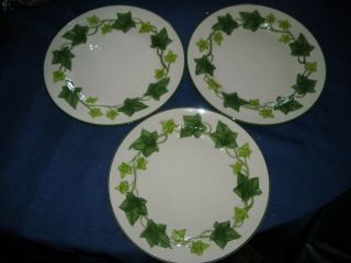 3 Vintage Franciscan Ivy 9 1/2 " Lunch Plates Pre Owned