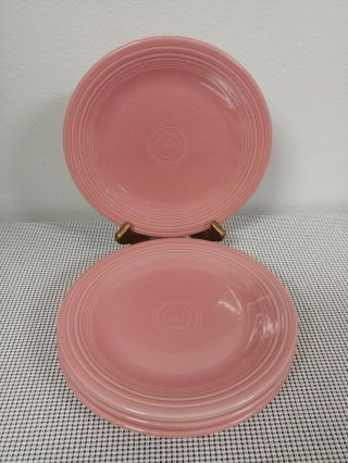 (4) Homer Laughlin Fiesta Pink Rose 10 1/2 " Dinner Plates Fiestaware