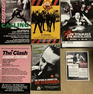 Set Of 5 Clash / Joe Strummer Promo Posters London Calling Singles Global