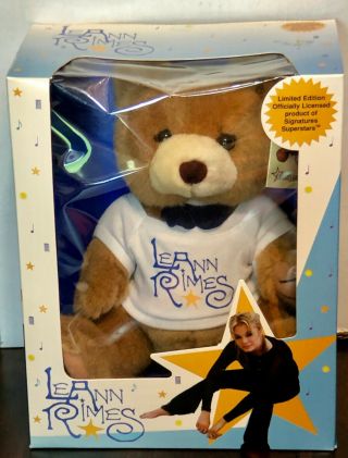 Nib Leann Rimes Teddy Bear Country Cuddles 1998 First In Series Limited Edition