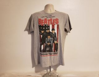 2013 The Beatles American Tour 1964 Adult Large Gray T - Shirt