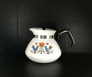 Vintage Corning Ware Country Festival Bluebird Friendship Coffee Pot 6 Cup