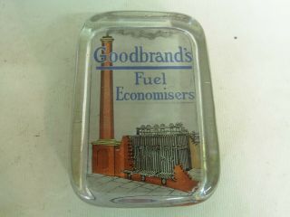 Antique Glass Advertising Paperweight " Good Brand 