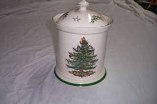 Vintage Spode Christmas Tree Cookie Jar With Lid - Made In England S3324p
