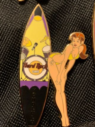 Hard Rock Cafe Honolulu Surfer Babe Girl Pin