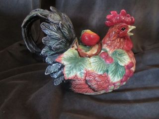 Fitz & Floyd Classics " Gourmet Country Rooster " Teapot Pitcher Sr