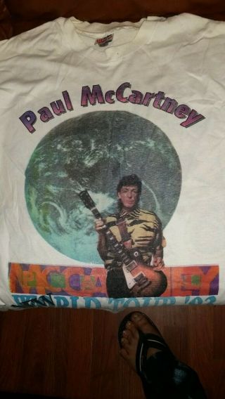 Beatles - Paul Mccartney The World Tour 1993 T Shirt Xl 50 Cotton 50 Poly