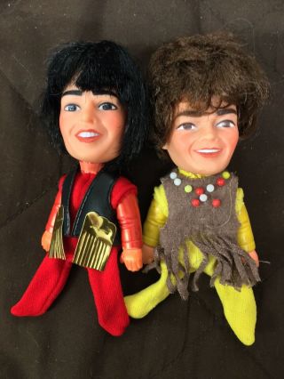 1970 Monkees Davy Jones & Mickey Dolenz Remco Finger Puppets