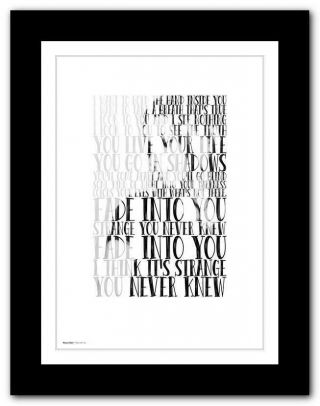 MAZZY STAR ❤ Fade Into You ❤ LOVE lyric poster art Limited Edition Print 51 5