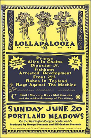 Tool Alice In Chains Primus Lollapalooza 1993 Portland Concert Poster
