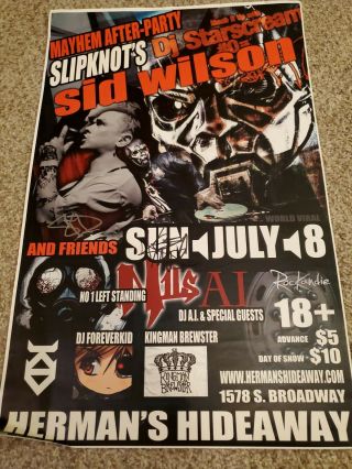 Slipknot 0 Sid Wilson Autograph Poster 11x17