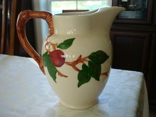 Franciscan Apple Pitcher,  Made In California,  U.  S.  A. ,  8 3/4 " Tall