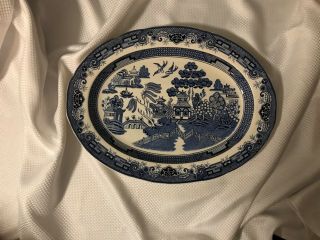 Vintage Blue Willow Turkey Platter