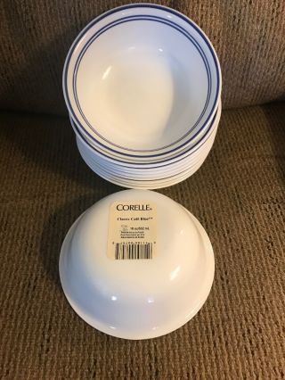Nwt Ten (10) Corelle Classic Cafe Blue 6 1/4” Cereal Bowls