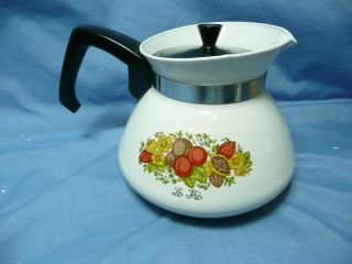 Vintage Corning Ware Spice Of Life 6 Cup Coffee Tea Pot P - 104